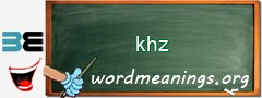 WordMeaning blackboard for khz